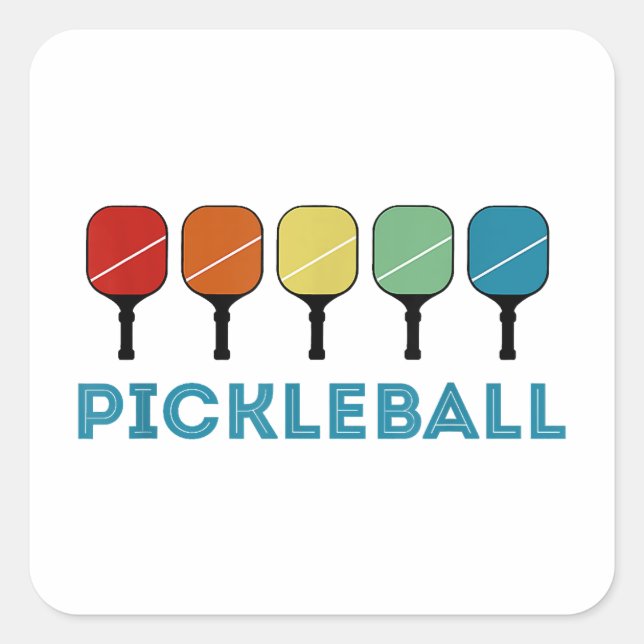 Funny Pickleball Retro Vintag Quadratischer Aufkleber (Vorderseite)