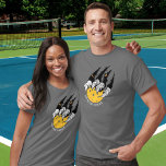 Funny Pickleball Spieler Monster Bestie Claw Custo T-Shirt<br><div class="desc">Das sonnige Pickleball-Shirt mit einer Bestienverkleidung,  die ein Pickleball hält. Fügen Sie eine Zeile benutzerdefinierten Text zu personalisieren - oder zu löschen. Ideal für Turniere oder Wettkämpfe.</div>