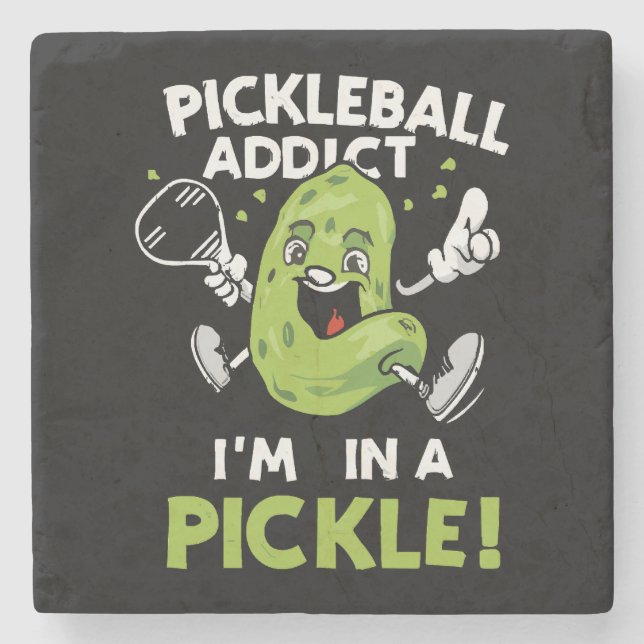 Funny-Pickleball Steinuntersetzer (Vorderseite)