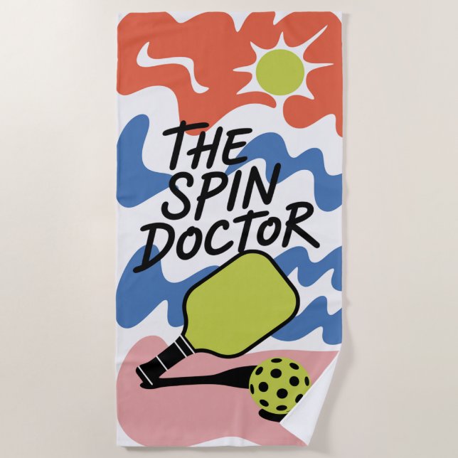 Funny Pickleball The Spin Doctor Beach Handtuch (Vorderseite)