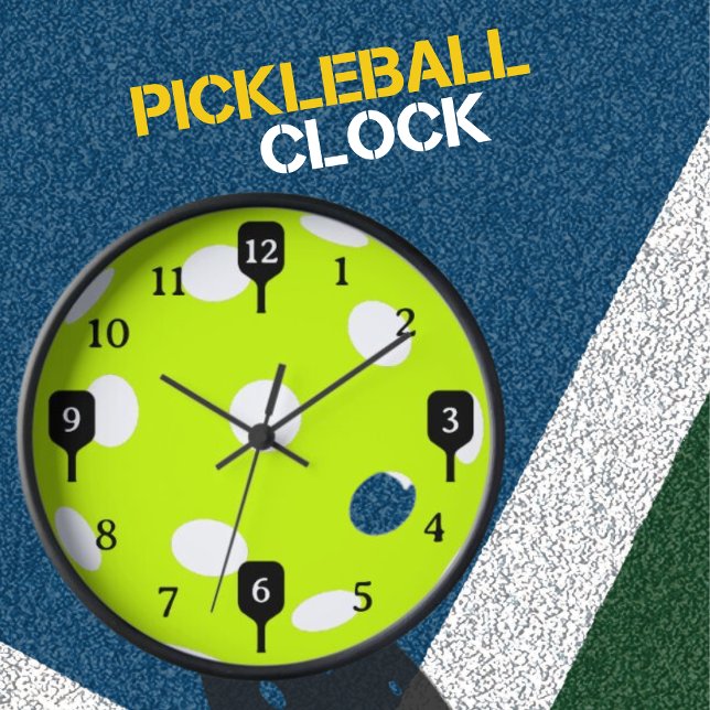 Funny Pickleball Time Black Paddles Uhr (Von Creator hochgeladen)
