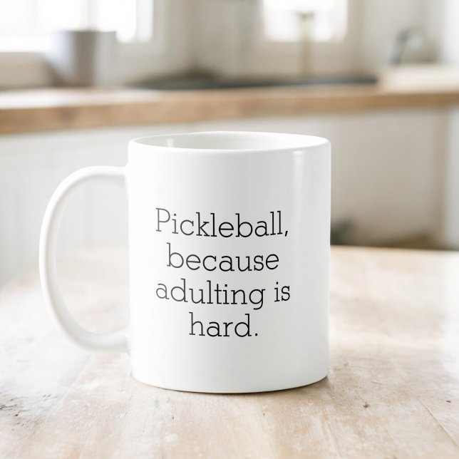 Funny Pickleball Typografie Einfach Minimalistisch Kaffeetasse (Von Creator hochgeladen)