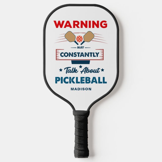 Funny Pickleball Typografie Personalisiert Name Pickleball Schläger (Vorderseite)