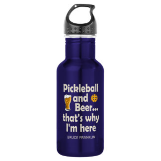 Funny Pickleball und Bier deshalb bin ich hier Edelstahlflasche