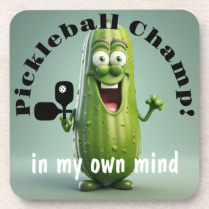 Funny Pickleball Untersetzer mit Korkback - Set vo