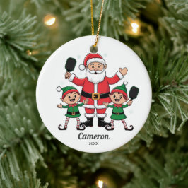 Funny Pickleball Weihnachten, Elfen, Foto, Keramik Ornament