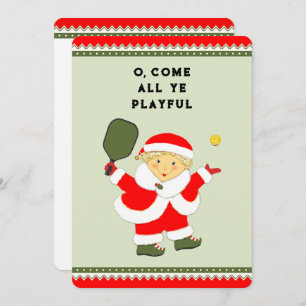 Funny Pickleball Weihnachtskarten Feiertagskarte