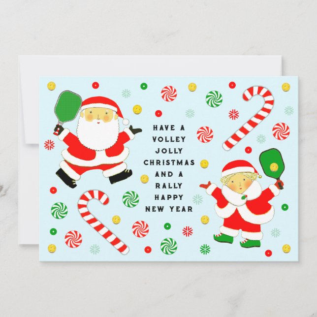 Funny Pickleball Weihnachtskarten Feiertagskarte (Vorderseite)