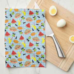 Funny Picnic Food Pattern Handtuch