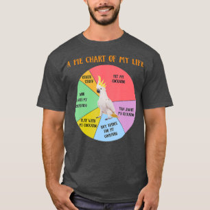 Funny Pie Chart Life Cockatoo Parrot Bird T-Shirt