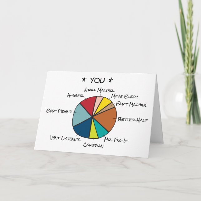 Funny Pie Chart Personalisiert Husband Boyfriend Karte (Vorderseite)