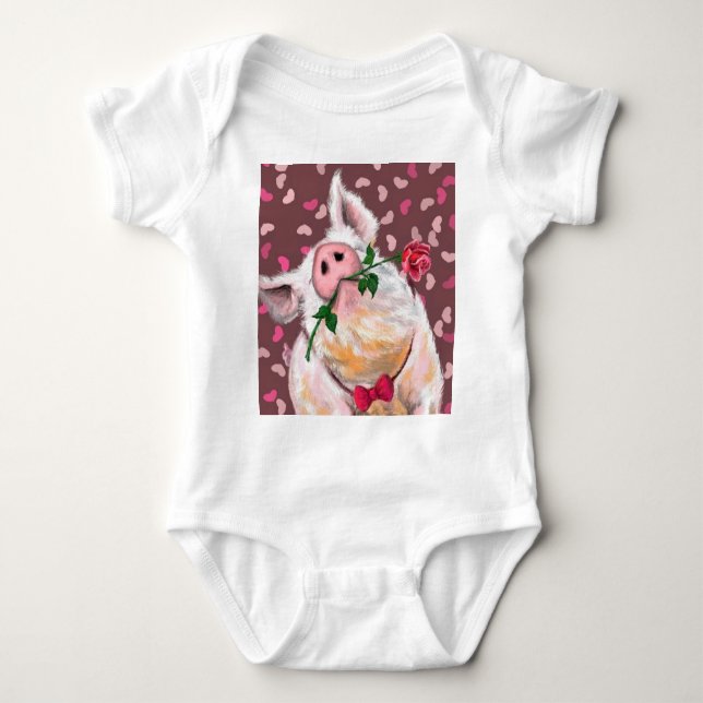 Funny Pig Baby Bodysuit Baby Strampler (Vorderseite)
