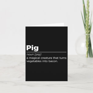 Funny Pig Bacon Art for Men Grillen Food Pork Ba Karte