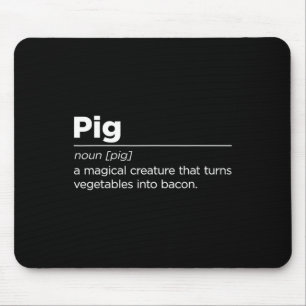 Funny Pig Bacon Art for Men Grillen Food Pork Ba Mousepad