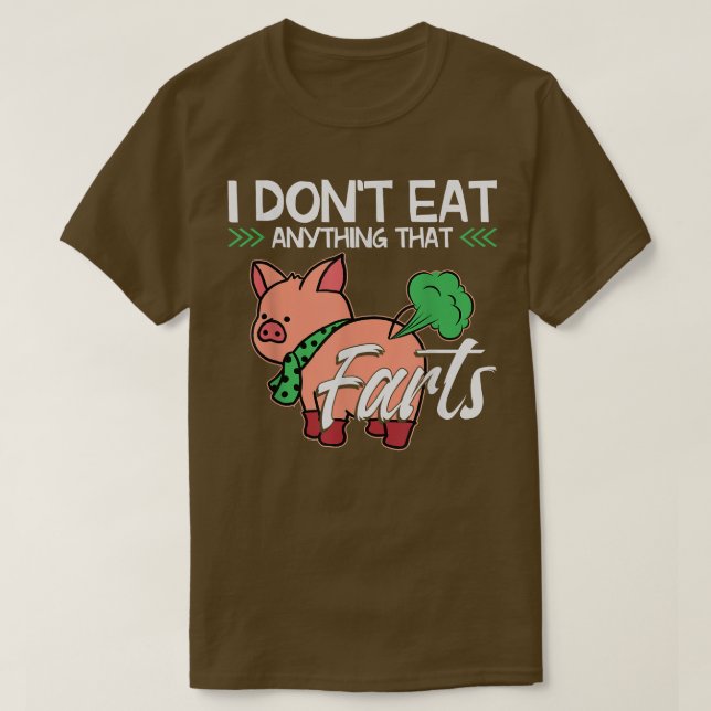 Funny Pig Bio Food Veganism Pflanzen basiert Vegan T-Shirt (Design vorne)