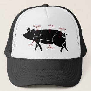 Funny Pig Butcher Diagramm Truckerkappe