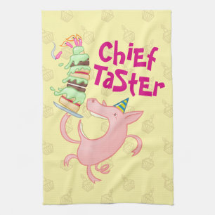 Funny Pig Chief Taster Gigant Schwammkuchen Cartoo Geschirrtuch
