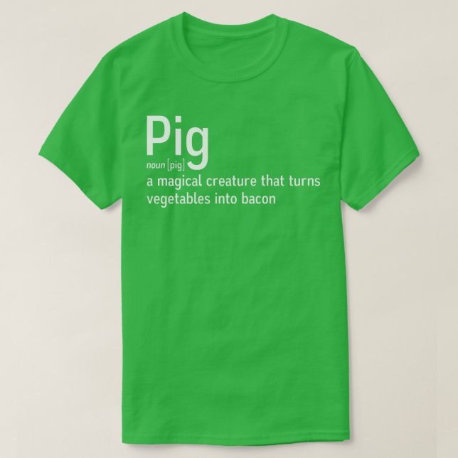 Funny Pig Definition Bacon Lover Fun Bauer Letter T-Shirt (Design vorne)