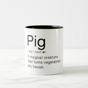 Funny Pig Definition Zweifarbige Tasse