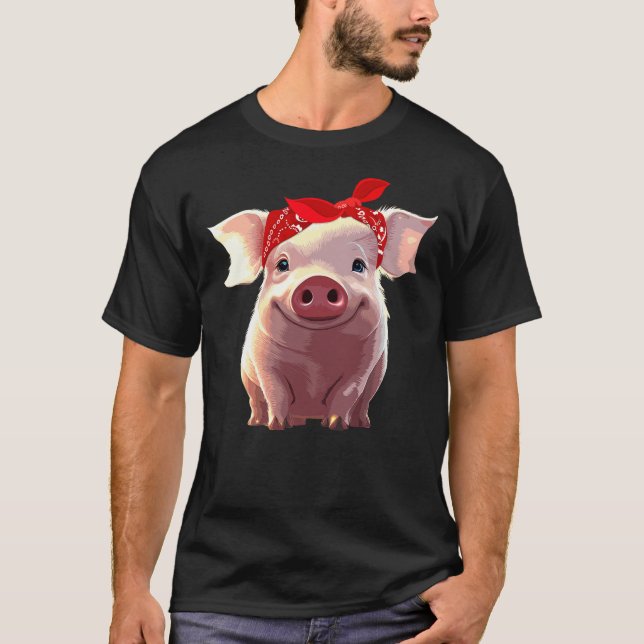 Funny Pig Design For Women Girls Kids Toddlers Pig T-Shirt (Vorderseite)