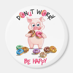Funny Pig Donut Pun Magnet