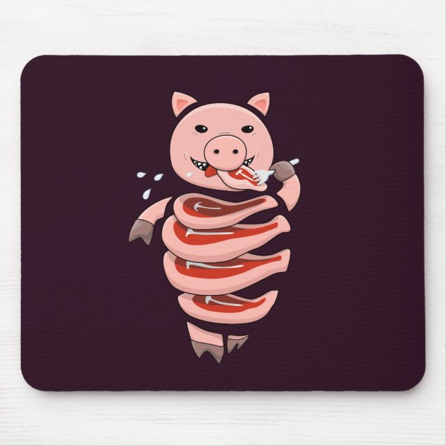 Funny Pig Ess Steaks von selbst Mousepad (Vorne)