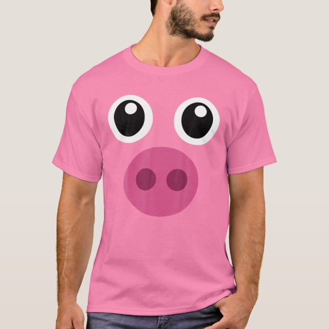 Funny Pig Face Swine Halloween Kostümgeschenk T-Shirt (Vorderseite)