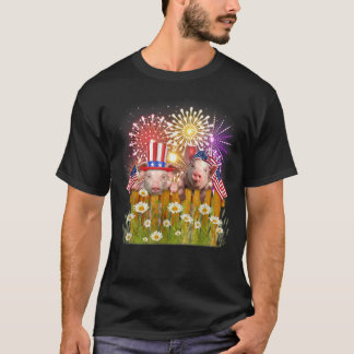 Funny Pig Firework Usa Flag Top Hat Happy Merica 4