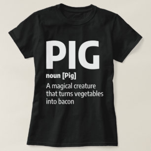 Funny Pig Fleisch Definition Schweinebacke T-Shirt