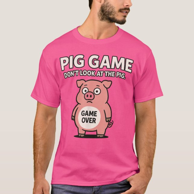 Funny Pig Game vintage T-Shirt (Vorderseite)