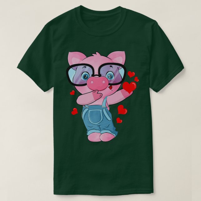 Funny Pig Heart Valentine's day Gift Niedlichen Sc T-Shirt (Design vorne)