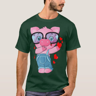 Funny Pig Heart Valentine's day Gift Niedlichen Sc T-Shirt