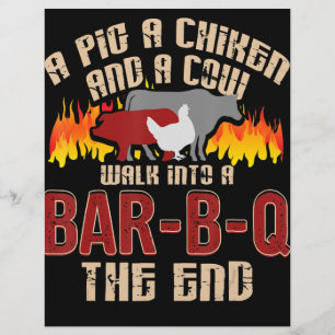 Funny Pig Hühnchen Kuh Bar B Q Grillen Koch Koch K Flyer