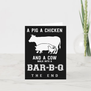 Funny Pig Hühnerkuh Geschichte von Grillen Master Karte