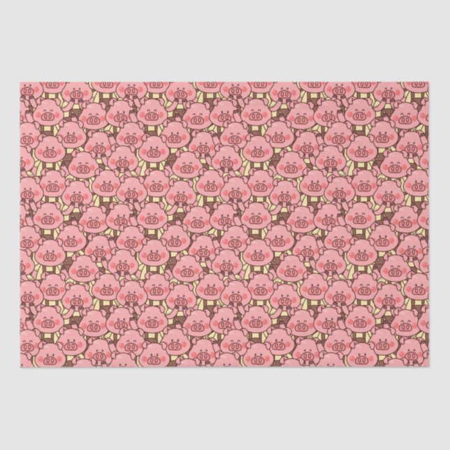 Funny Pig in Overalls Seidenpapier (Vorderseite)