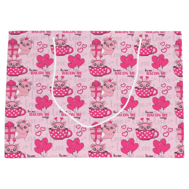 Funny Pig Liebe Puff Große Geschenktüte (Vorderseite)