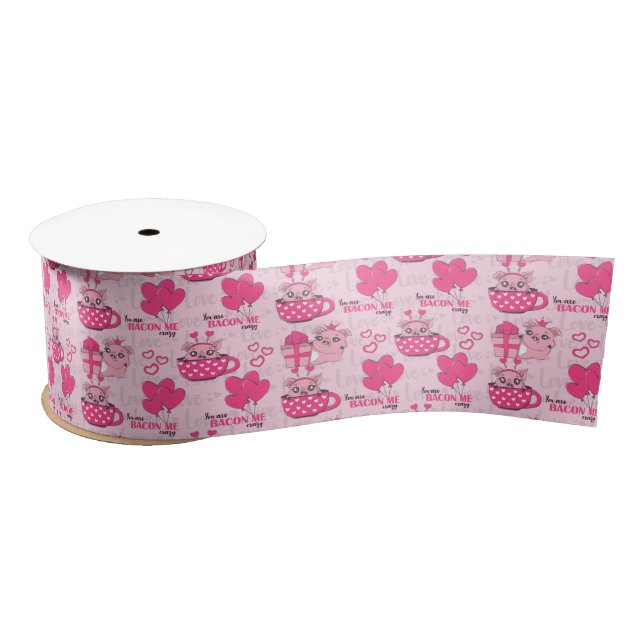 Funny Pig Liebe Puff Satinband (Spule)
