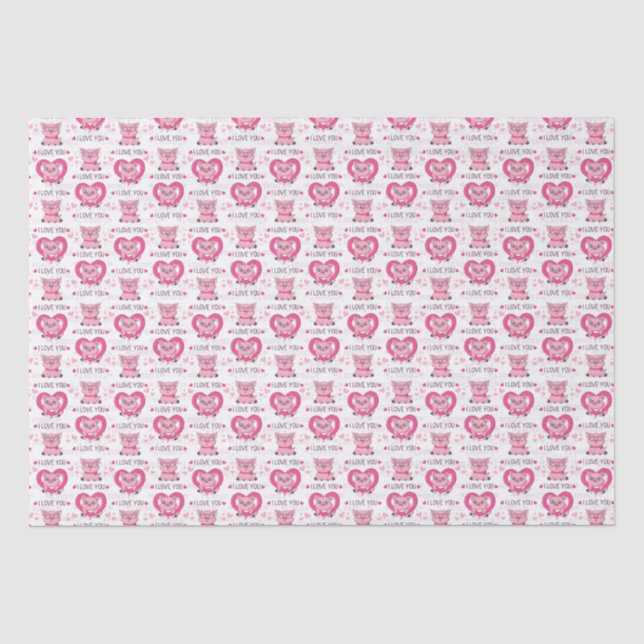 Funny Pig Liebe Puff Seidenpapier (Vorderseite)