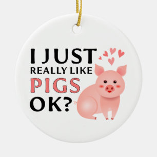 Funny Pig Liebhaber Geschenk, ich mag wirklich Sch Keramik Ornament