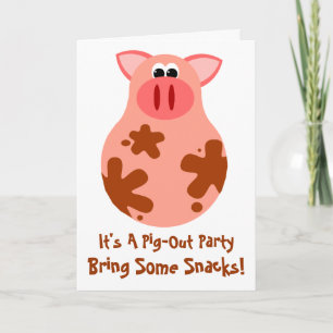 Funny Pig Out Friends Party Einladung Card