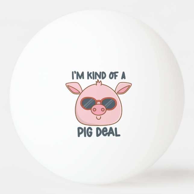 Funny Pig Pun Tischtennisball (Vorderseite)