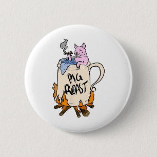 Funny Pig Roast in einem Bier Stein Geschenk Button