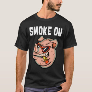 Funny Pig Shirt für Männer Rauchen Fleisch Schwein