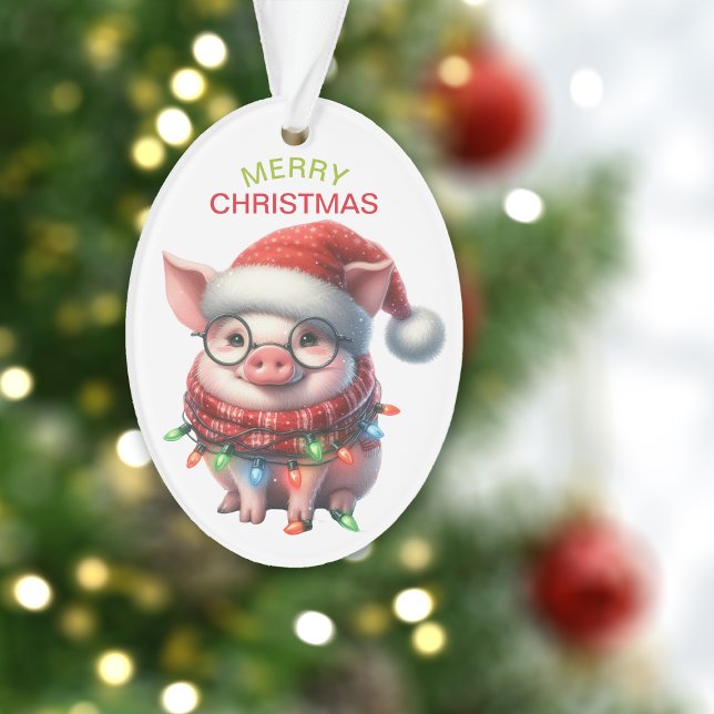 Funny Pig String Lights Kinder Weihnachten Ornament (Von Creator hochgeladen)