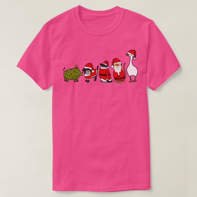 Funny Pig trägt Weihnachtsbaumkostüme für den Weih T-Shirt (Design vorne)