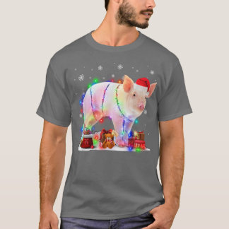 Funny Pig Tree Weihnachtslicht Xmas Pajama Matchi T-Shirt