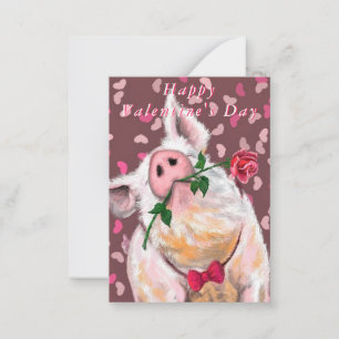 Funny Pig Valentine's Day Card Mitteilungskarte