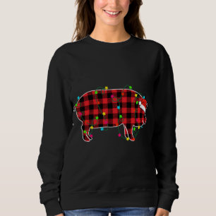 Funny Pig Weihnachtsbaum Rote Karierte Weihnachtst Sweatshirt