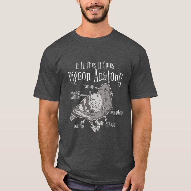 Funny Pigeon Spy T-Shirt (Vorderseite)