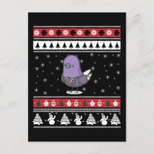 Funny Pigeon Ugly Christmas Postkarte
